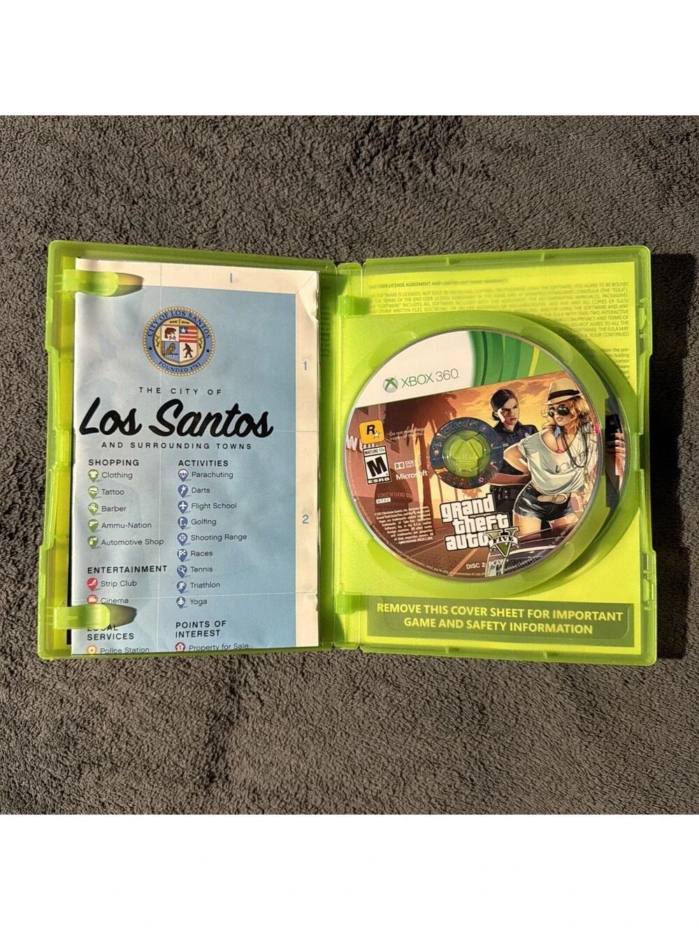 Grand Theft Auto V GTA 5 (Xbox 360) CIB Complete with MAP & Game